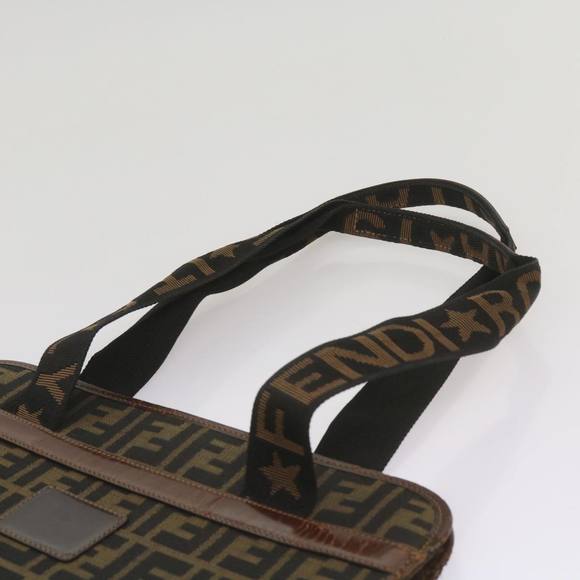 FENDI Zucca Canvas Tote Bag Black Brown Auth yk11261 - Picture 14 of 16